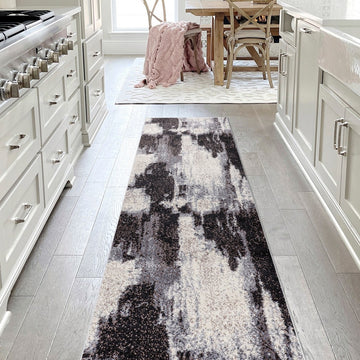 Zoe Contemporary Bohemian Abstract Marble Area Rug